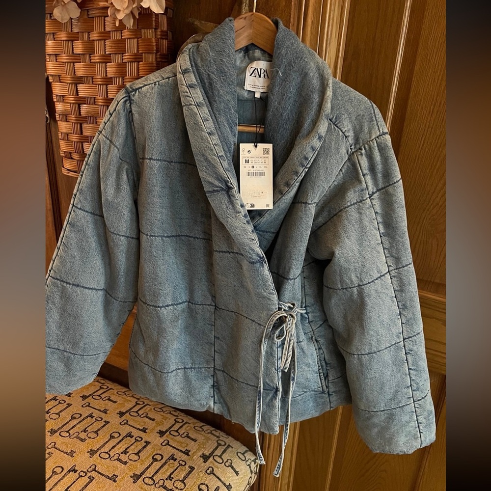 ZARA quilted jean jacket